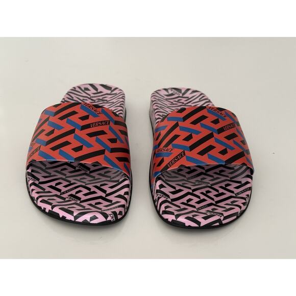 NIB Versace Women's Greca Signature Slides Sandals 9 US (39 Eu) 1004191 Italy - Picture 8 of 14